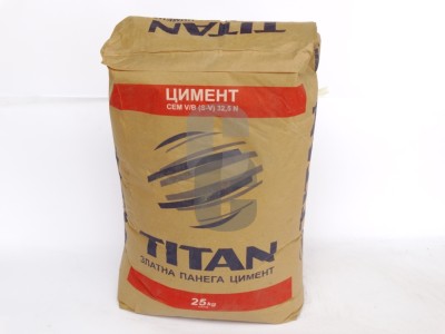 Цимент сив - 25кг. Титан - зелена линия